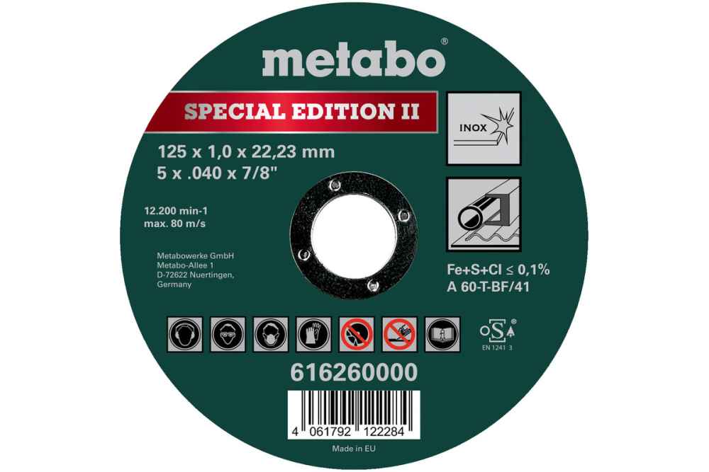 Metabo Trennscheibe Special Edition II 125 x 1,0 x 22,23 Inox, TF 41, 10 Stück